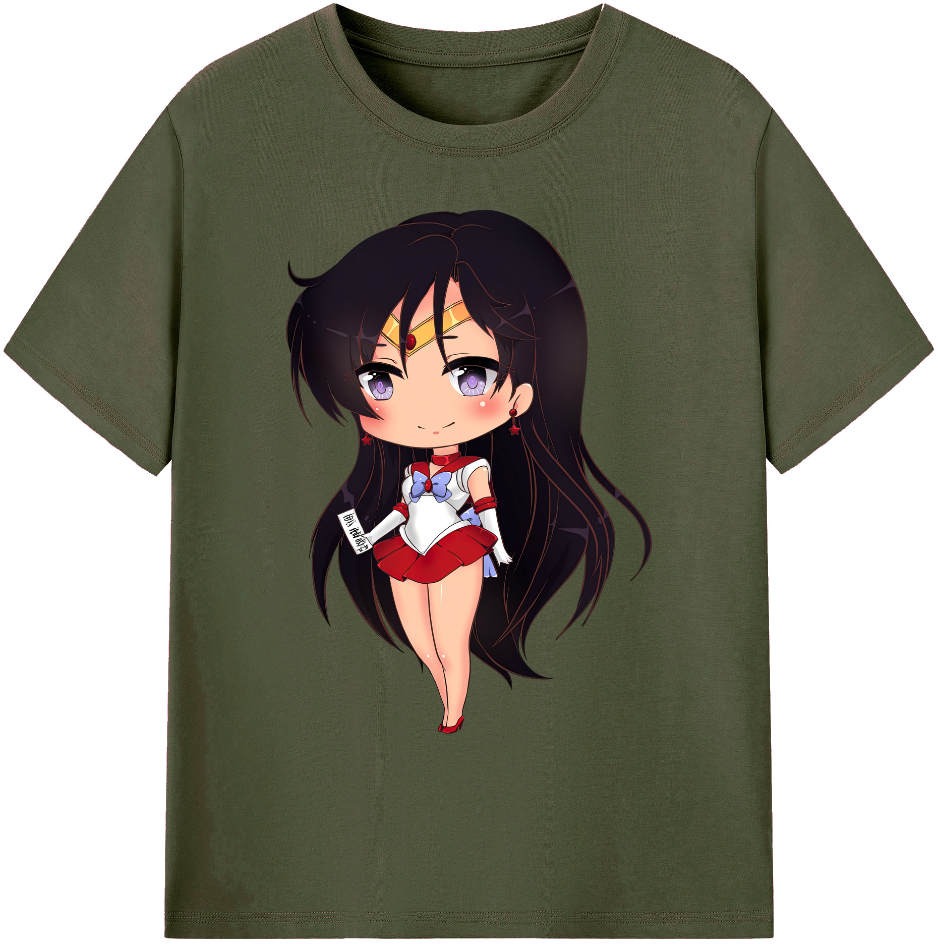 （画像用） 美少女戦士セーラームーン 火野レイ ひの レイ Sailor Moon Hino Rei （セーラーマーズ,Sailor Mars） 綿100％ メンズ半袖Tシャツ｜肌触りやわらか＆通気性